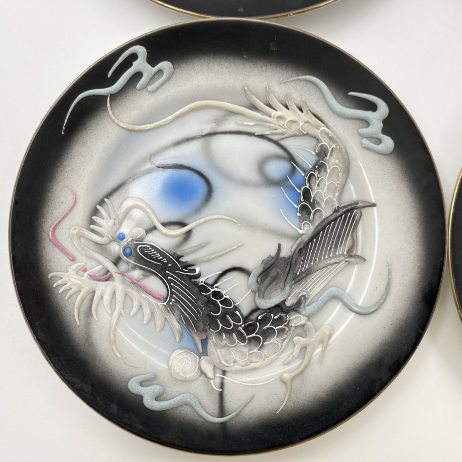 Набор из 6-ти десертных тарелок "Дракон",  Lux Porcelain FAHD M.K.