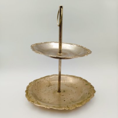 Конфетница - этажерка двухярусная, металл, СССР, 1950-1980 гг.