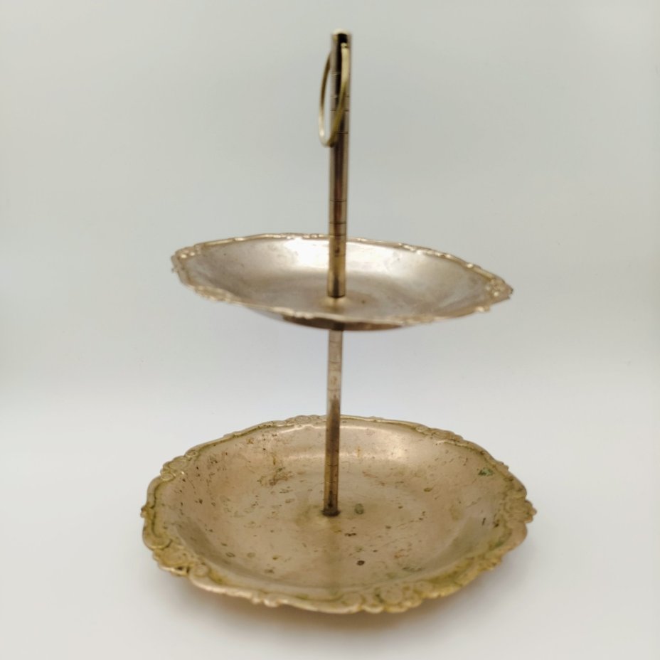 Конфетница - этажерка двухярусная, металл, СССР, 1950-1980 гг.