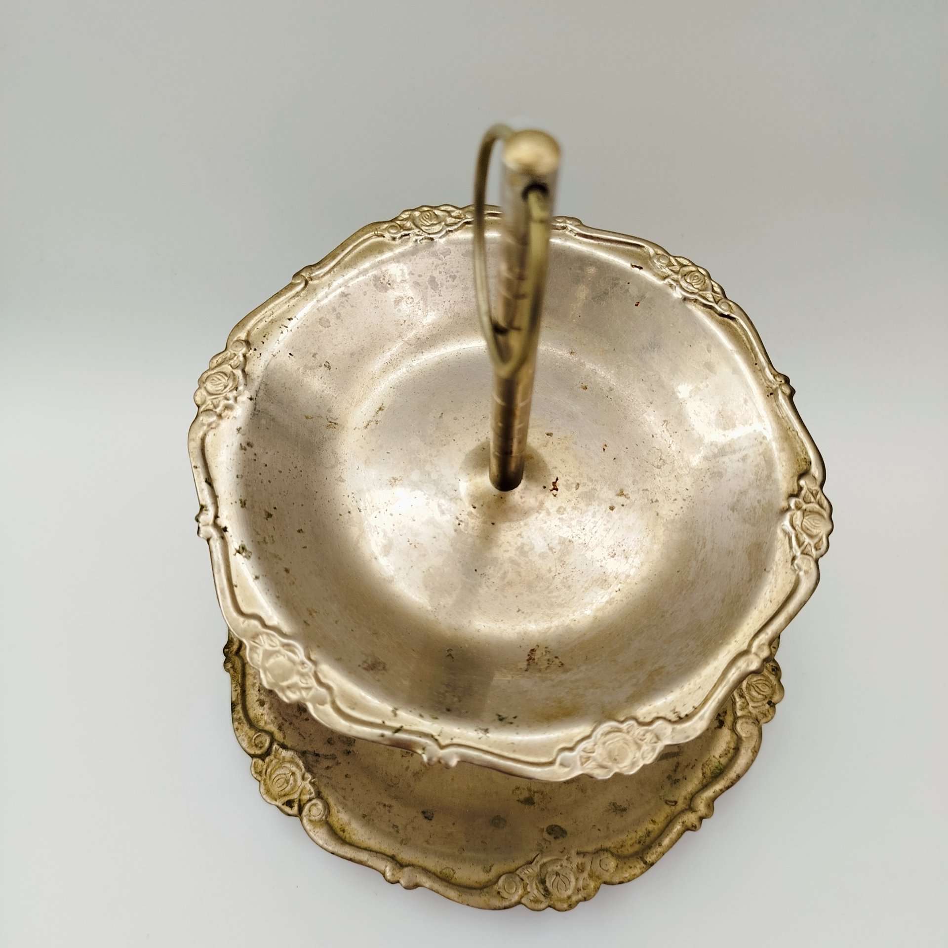 Конфетница - этажерка двухярусная, металл, СССР, 1950-1980 гг.