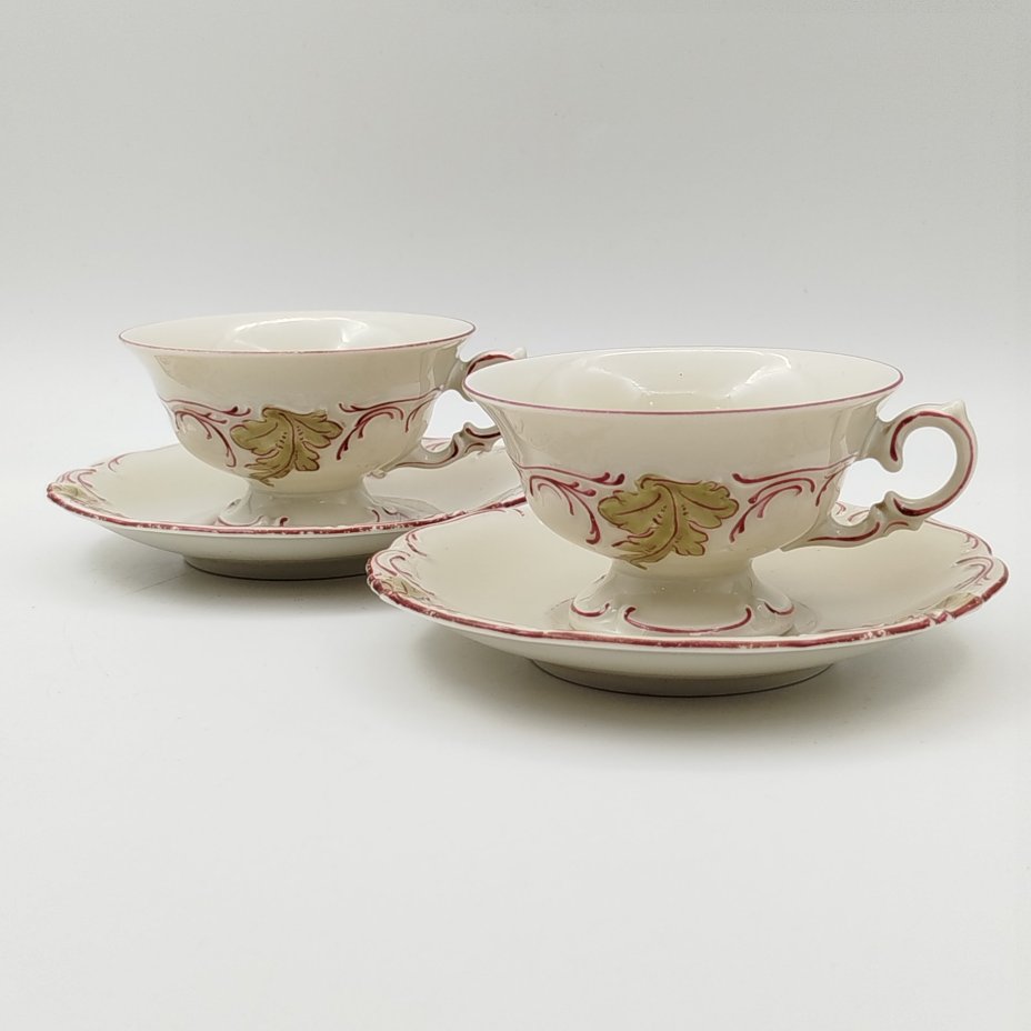 Набор из 2 чайных пар с растительным декором