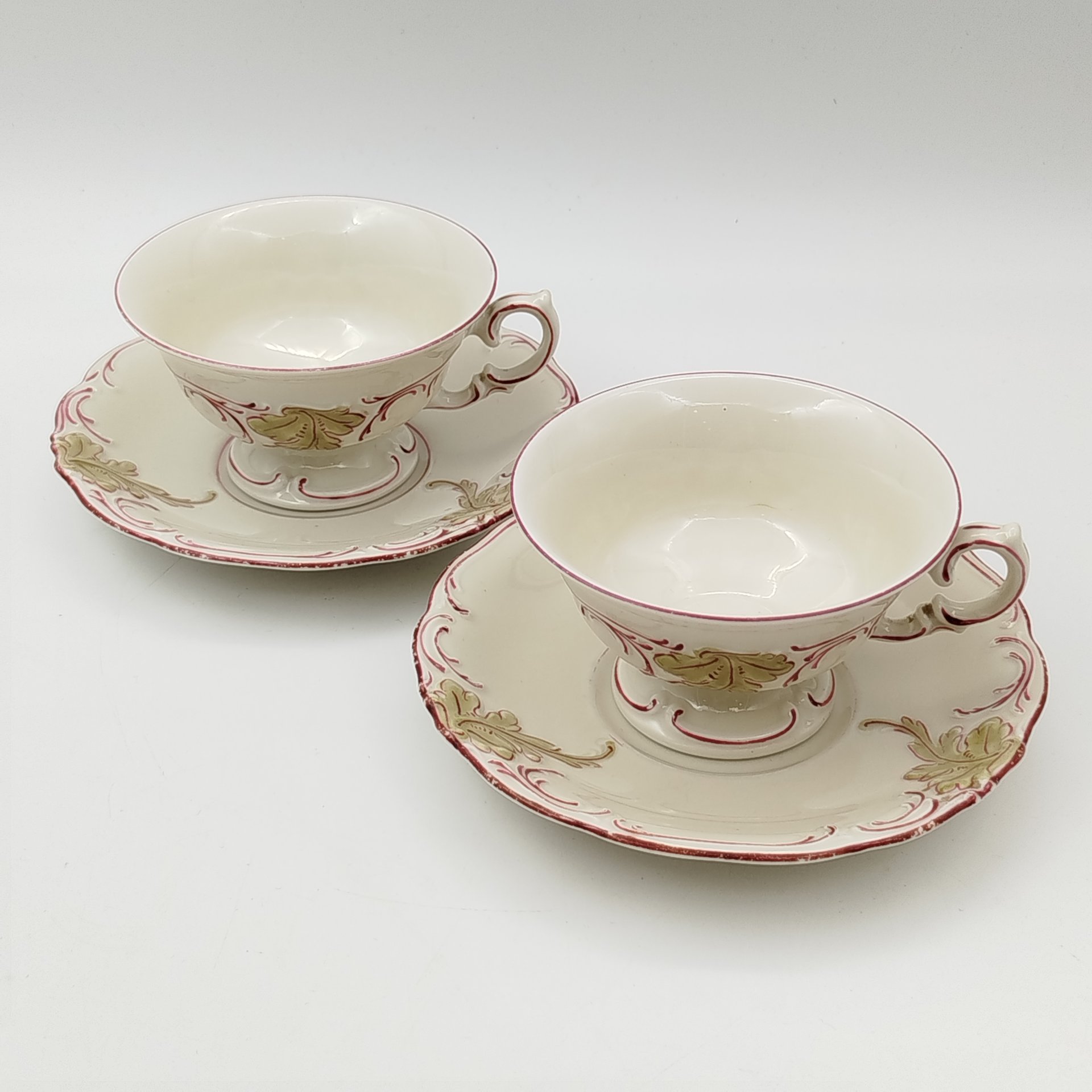 Набор из 2 чайных пар с растительным декором