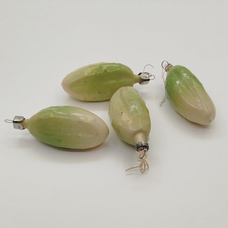 Набор из 4-х ёлочных игрушек "Огурцы"