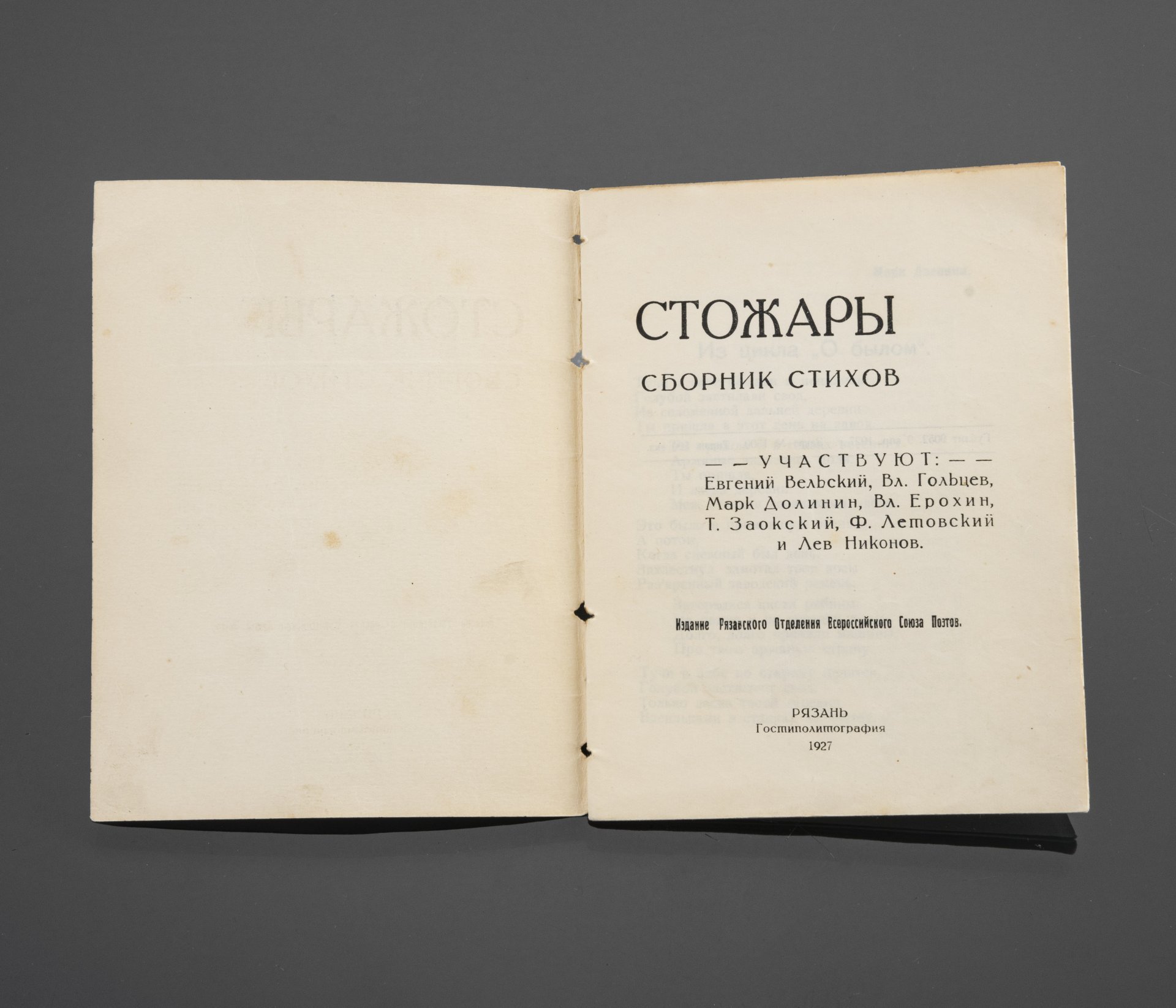 Книга "Стожары" (сборник стихов), Гостиполитография