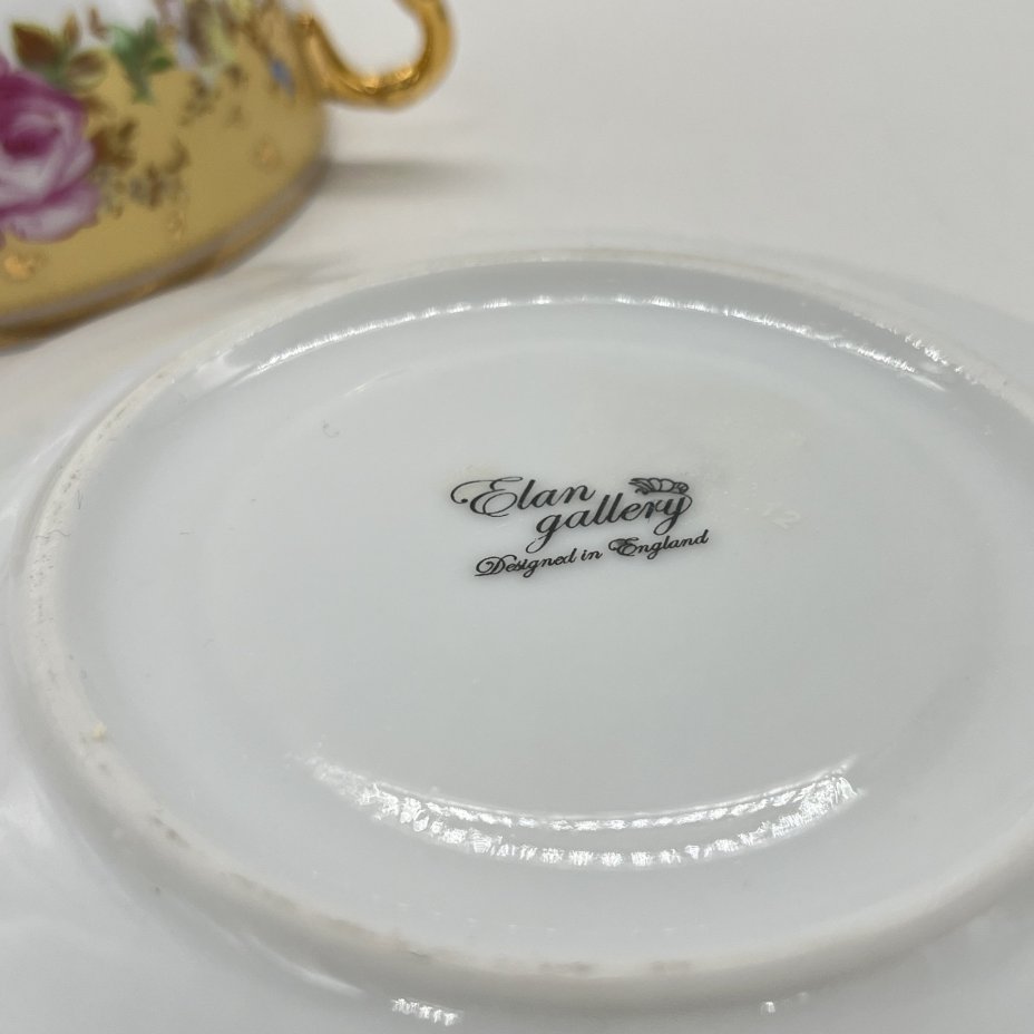 Чайная пара с цветочным декором, фарфор, деколь, золочение, Elan Gallery, Россия, 2000-2015 гг.