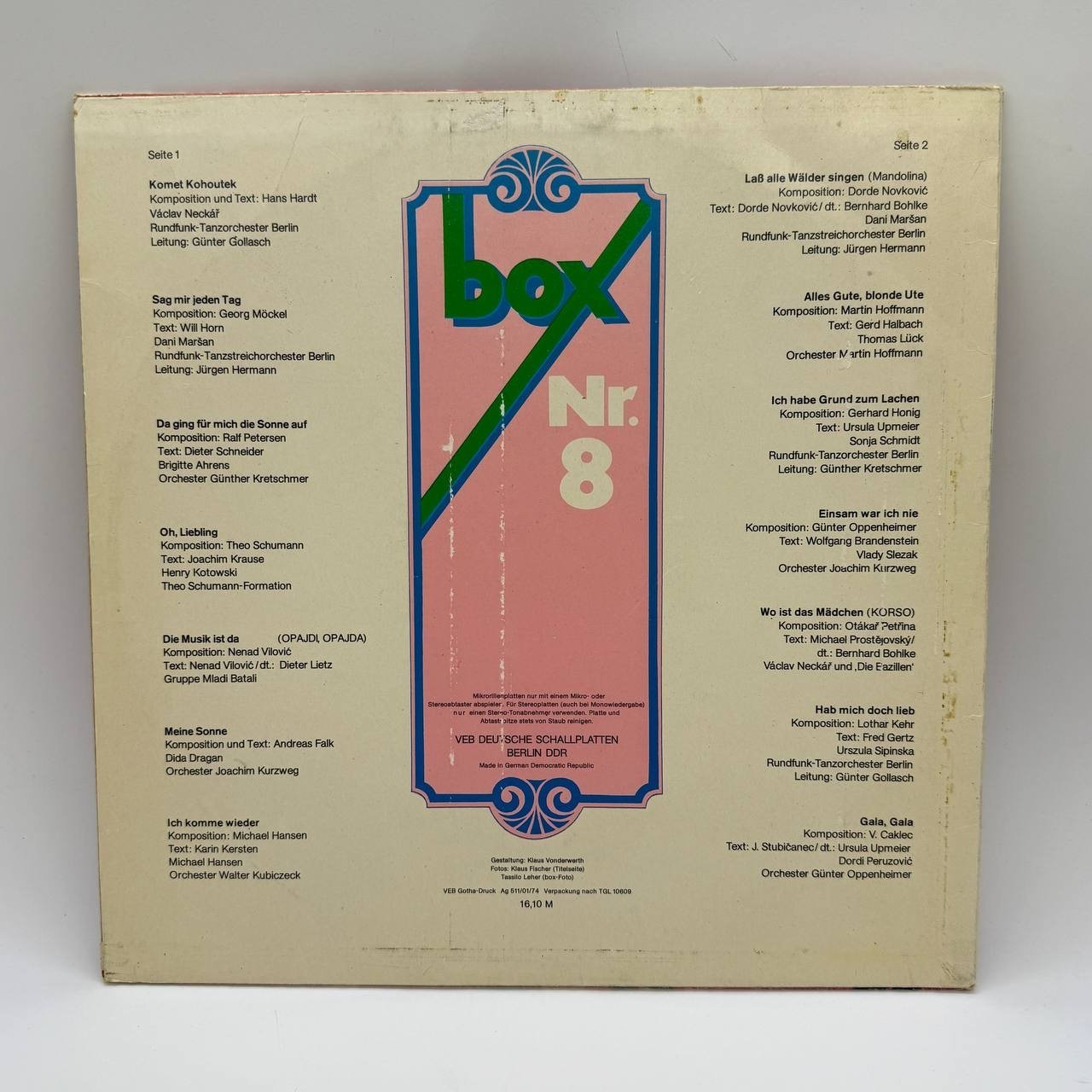 Грампластинка "Box Nr.8", LP, (EX) Excellent, Amiga, композитный материал, картон, СССР, 1974 г.