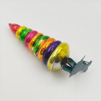 Игрушка ёлочная на прищепке "Пирамидка", стекло, роспись, металл, СССР, 1960-1970 гг.