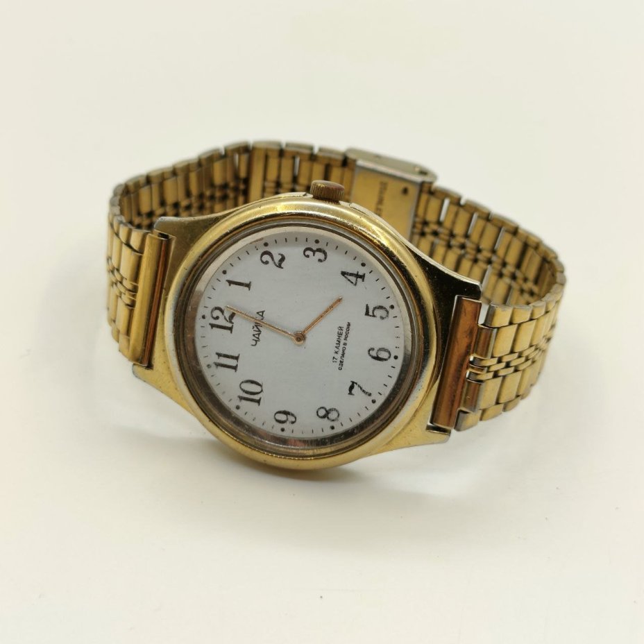 Часы наручные "Чайка" (17 камней), металл, стекло, золочение, Угличский часовой завод «Чайка», Российская Федерация, 1991-2020 гг.