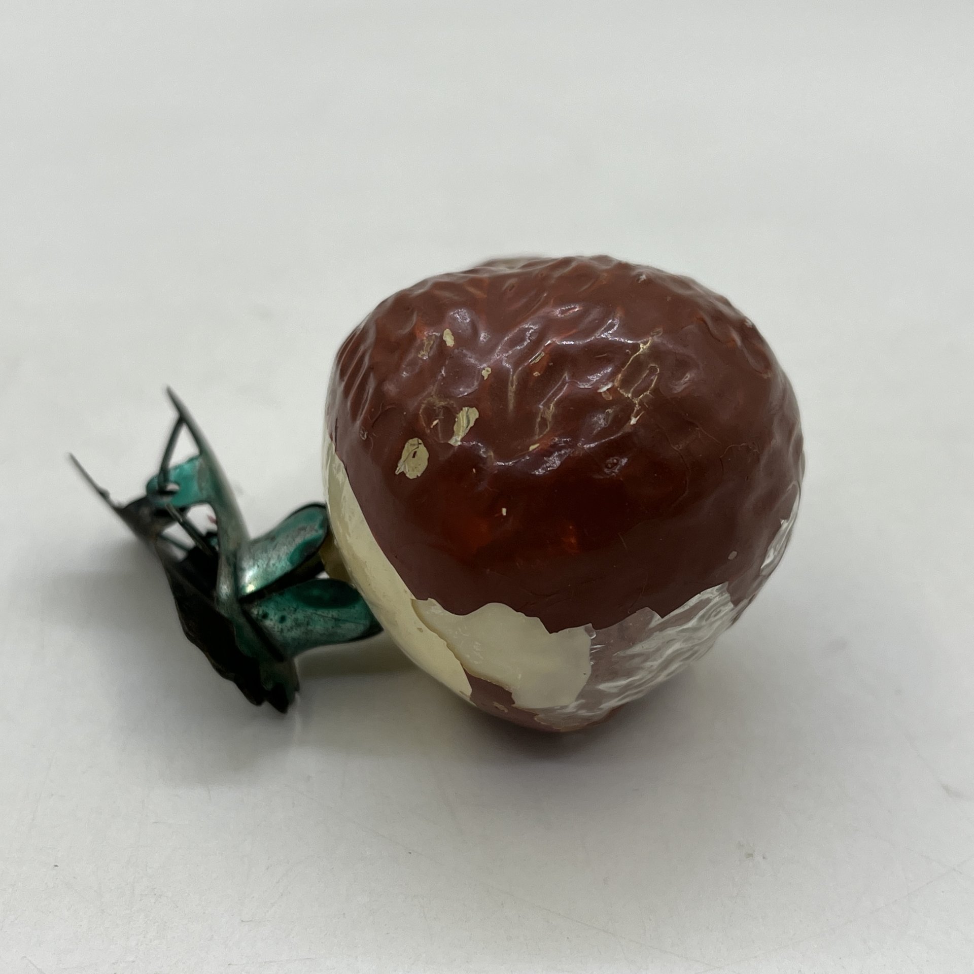 Игрушка елочная на прищепке "Ёжик", стекло, роспись, металл, СССР, 1960-1980 гг.