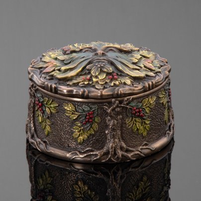 Шкатулка "Зеленый человек", полистоун, Veronese, Тайвань, 2023 г.