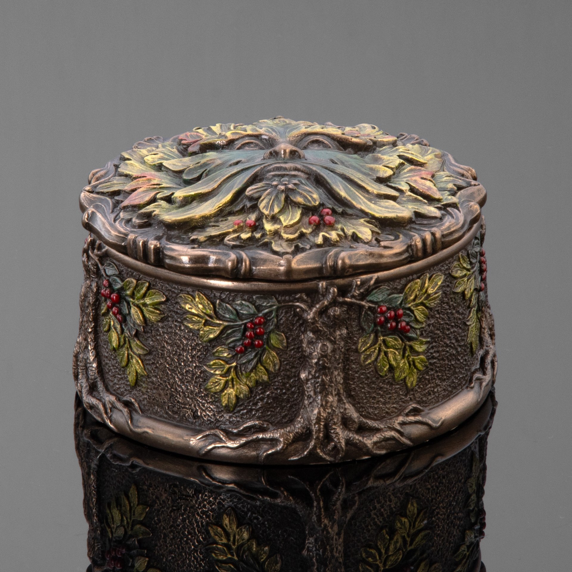 Шкатулка "Зеленый человек", полистоун, Veronese, Тайвань, 2023 г.