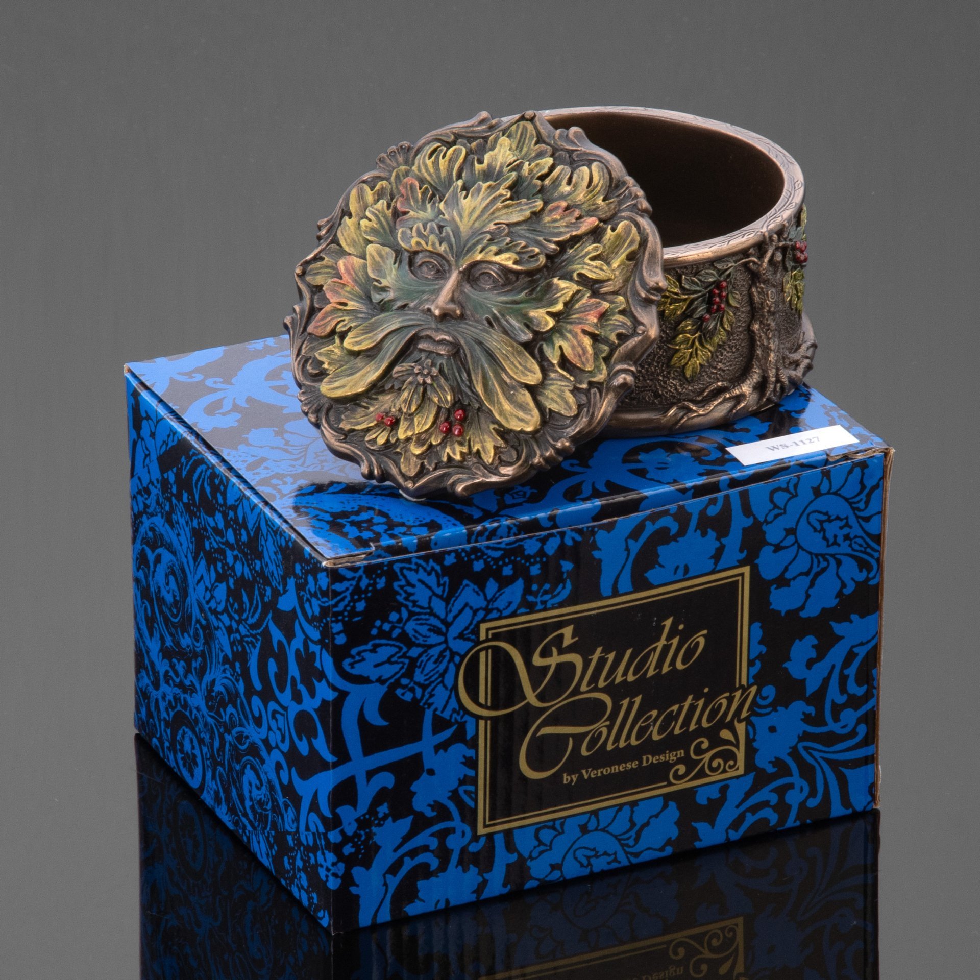 Шкатулка "Зеленый человек", полистоун, Veronese, Тайвань, 2023 г.