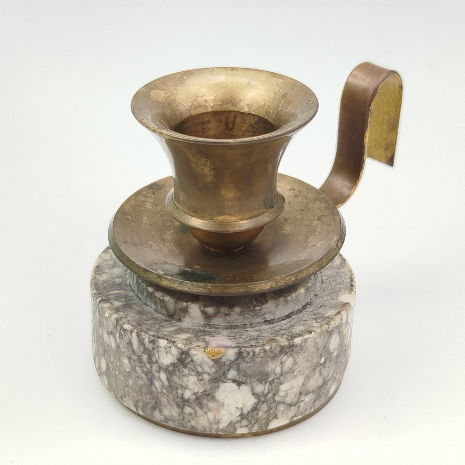 Подсвечник переносной на одну свечу, латунь, камень, Индия, 1980-2000 гг.