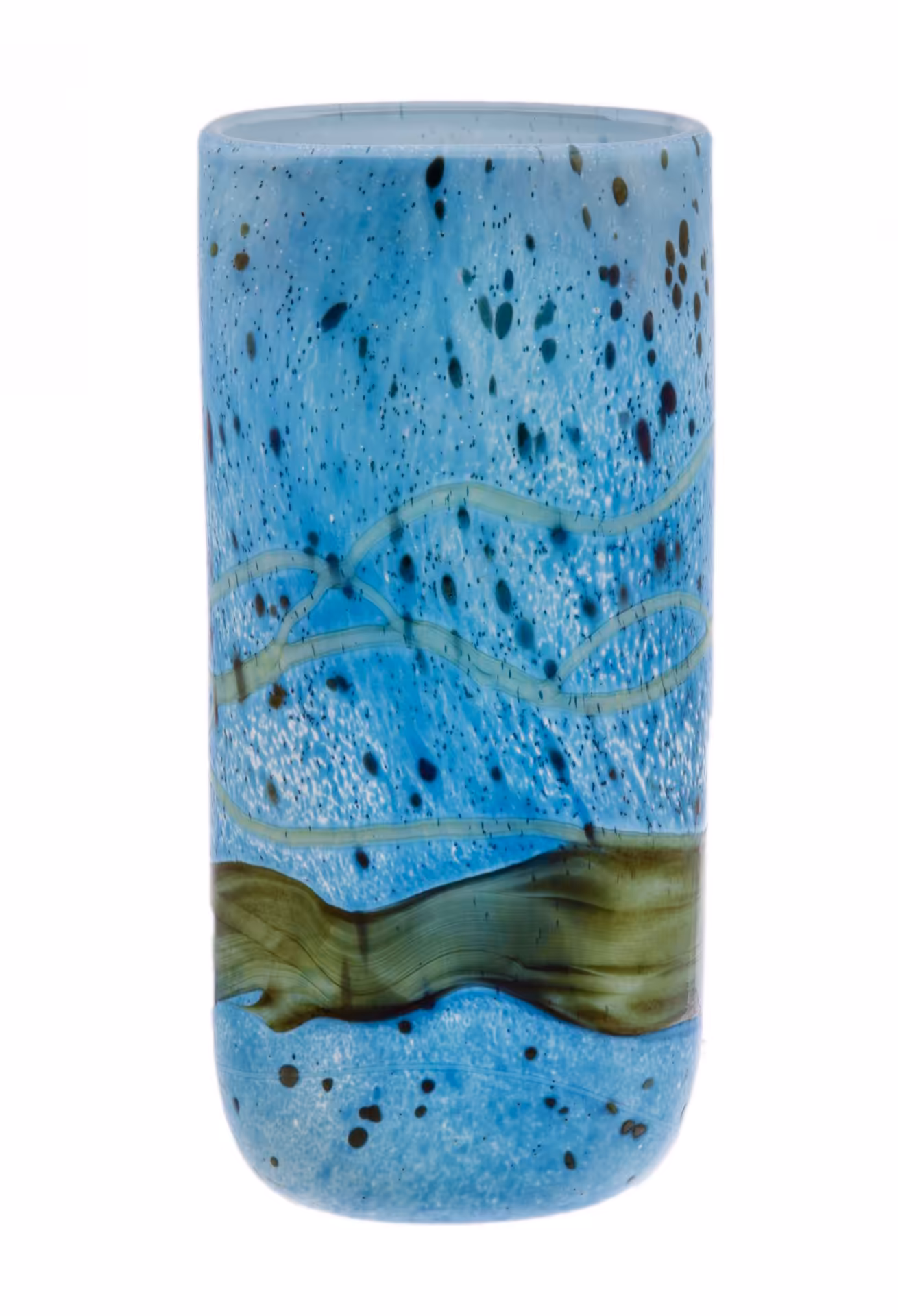Ваза с фантазийным рисунком, для цветов, стекло, фирма "Gozo Glass", Мальта, 2000-2015 гг.