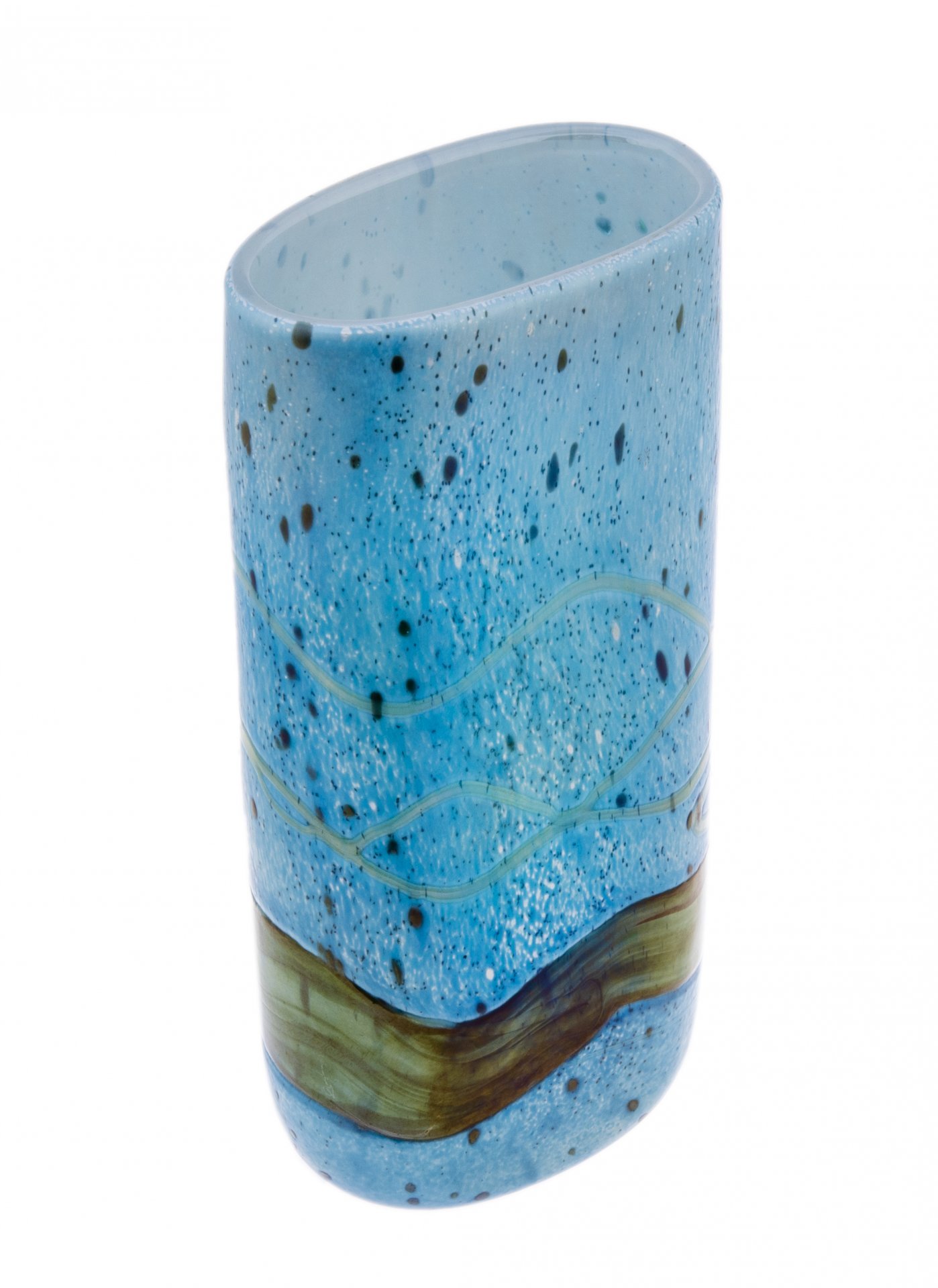 Ваза с фантазийным рисунком, для цветов, стекло, фирма "Gozo Glass", Мальта, 2000-2015 гг.