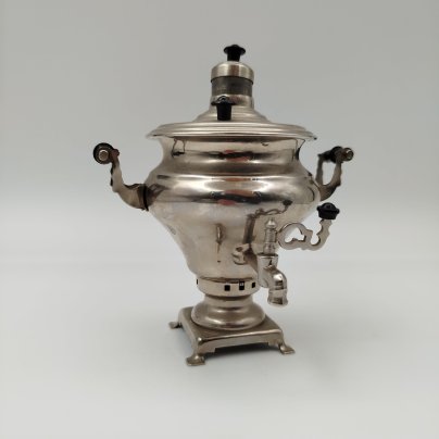 Самовар сувенирный "Ясная поляна", (Экспортный вариант), металл, пластик, Тульский машиностроительный завод «Штамп» им. Б.Л. Ванникова, СССР, 1967 г., Тульский машиностроительный завод «Штамп» им. Б.Л. Ванникова