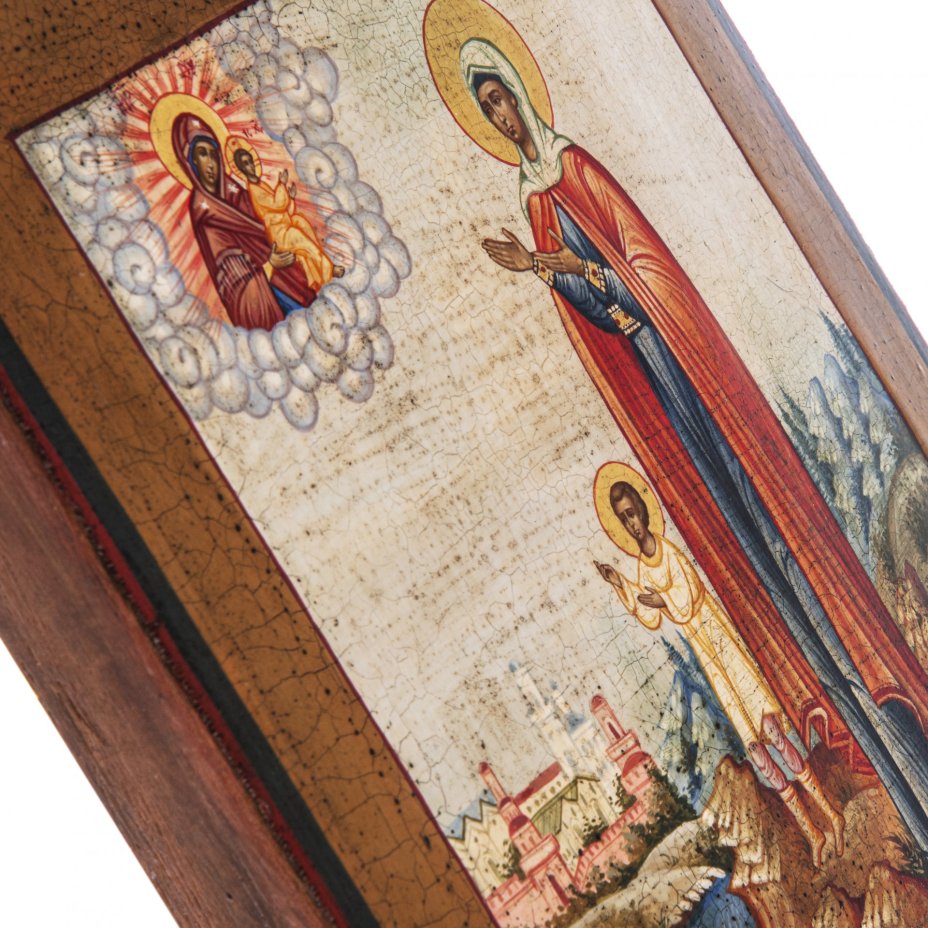 Икона  "Святые Мученики Кирик и Иулитта" (на старой доске), дерево, темпера, Россия, 1990-2000 гг.