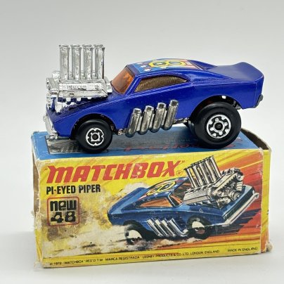 Модель машины (игрушка) "Pi-eyed piper" в оригинальной коробке, Matchbox, пластик, металл, Великобритания, 1972 г.