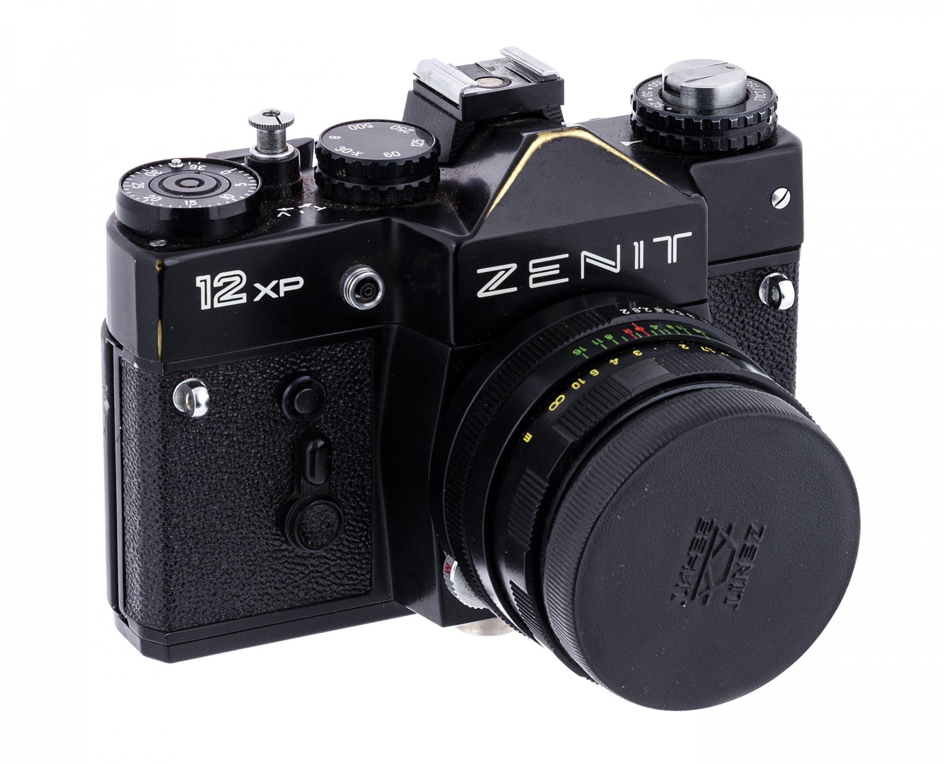 Фотоаппарат "Зенит 12XP" с объективом "Helios-44М", в родном кофре, алюминиевый сплав, Красногорский механический завод, СССР, 1990 г., Красногорский механический завод (КМЗ)