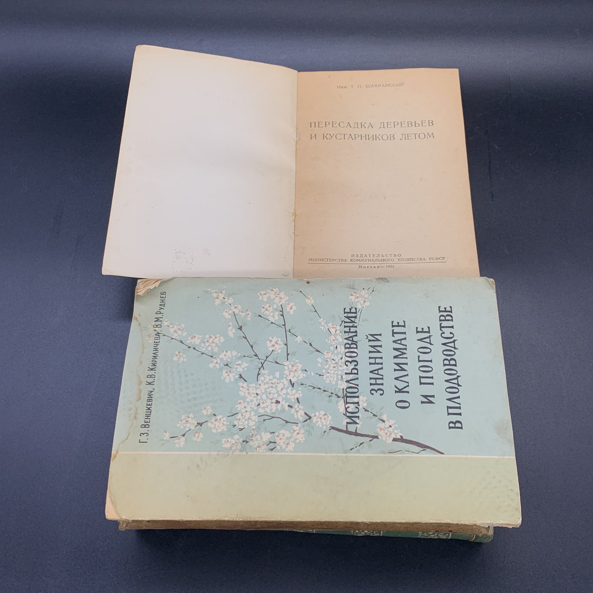 Книги "Плодовый питомник", "И.В. Мичурин", "Пересадка деревьев и кустарников летом", "Использование знаний о климате  и погоде в плодоводстве"