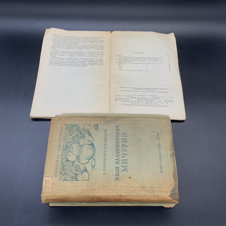 Книги "Плодовый питомник", "И.В. Мичурин", "Пересадка деревьев и кустарников летом", "Использование знаний о климате  и погоде в плодоводстве"