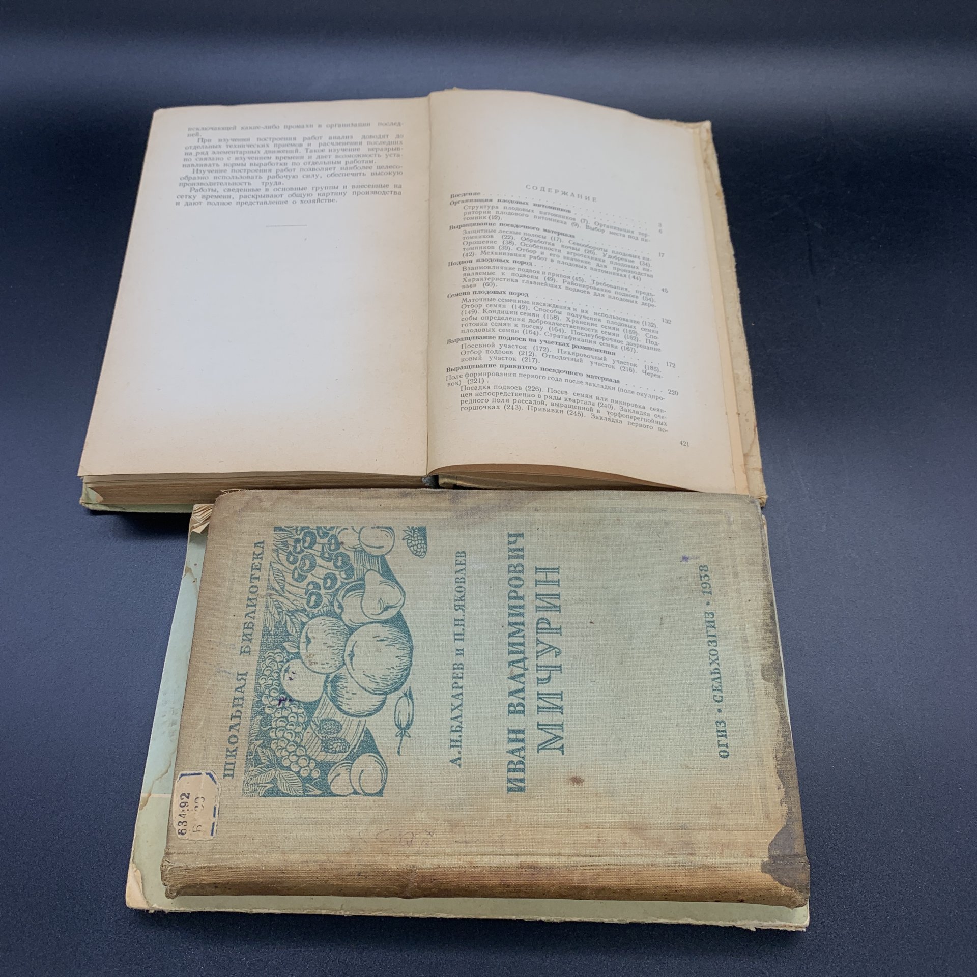 Книги "Плодовый питомник", "И.В. Мичурин", "Пересадка деревьев и кустарников летом", "Использование знаний о климате  и погоде в плодоводстве"
