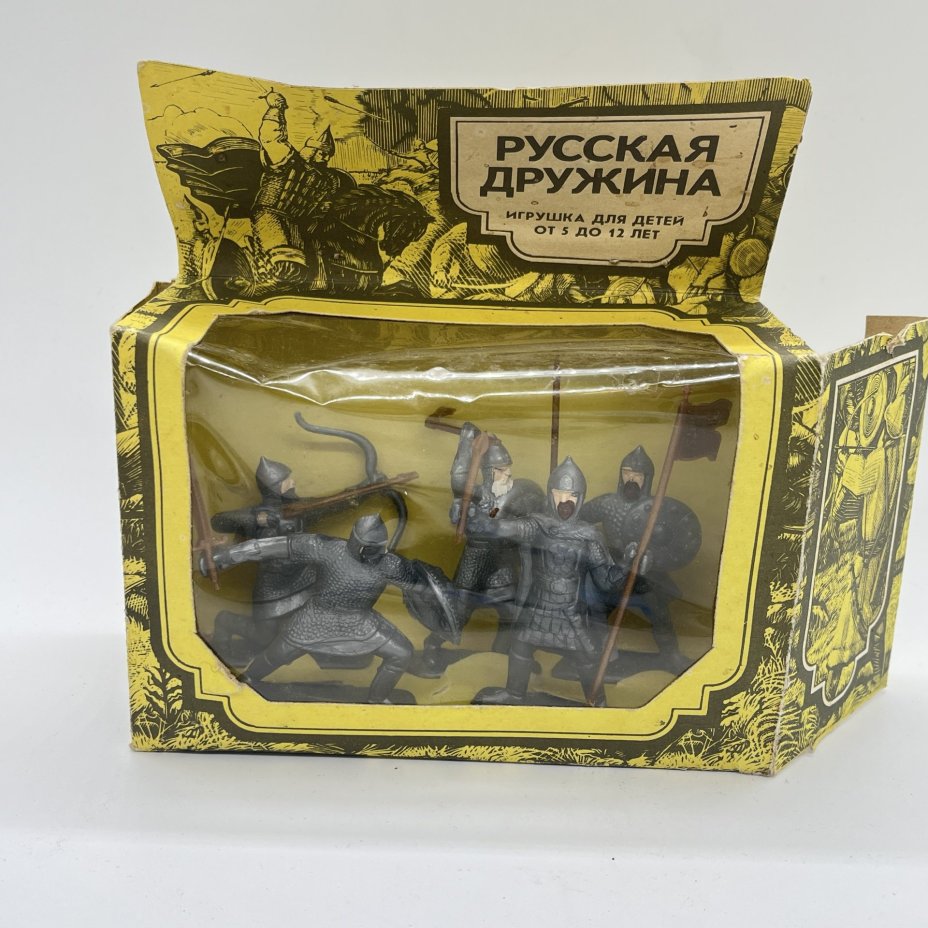 Набор солдатиков "Русская дружина", пластик, картон, печать, Московский завод игрушек «Прогресс», СССР, 1970-1990 гг.