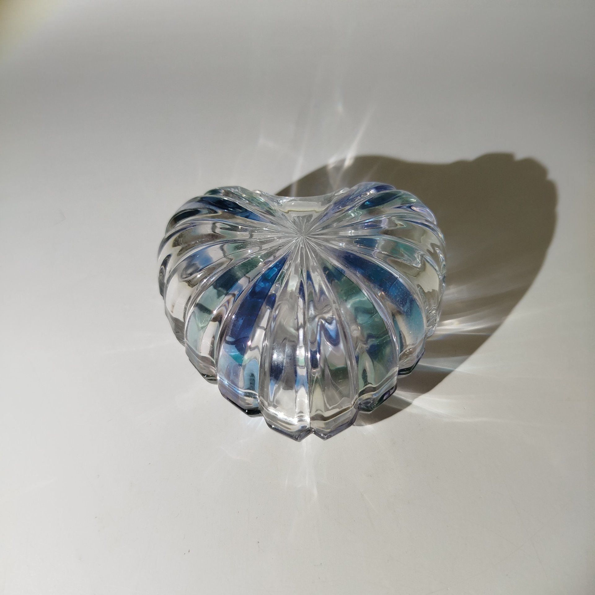 Шкатулка в виде сердца, стекло, Soga Glass, Япония, 1990-2000 гг.