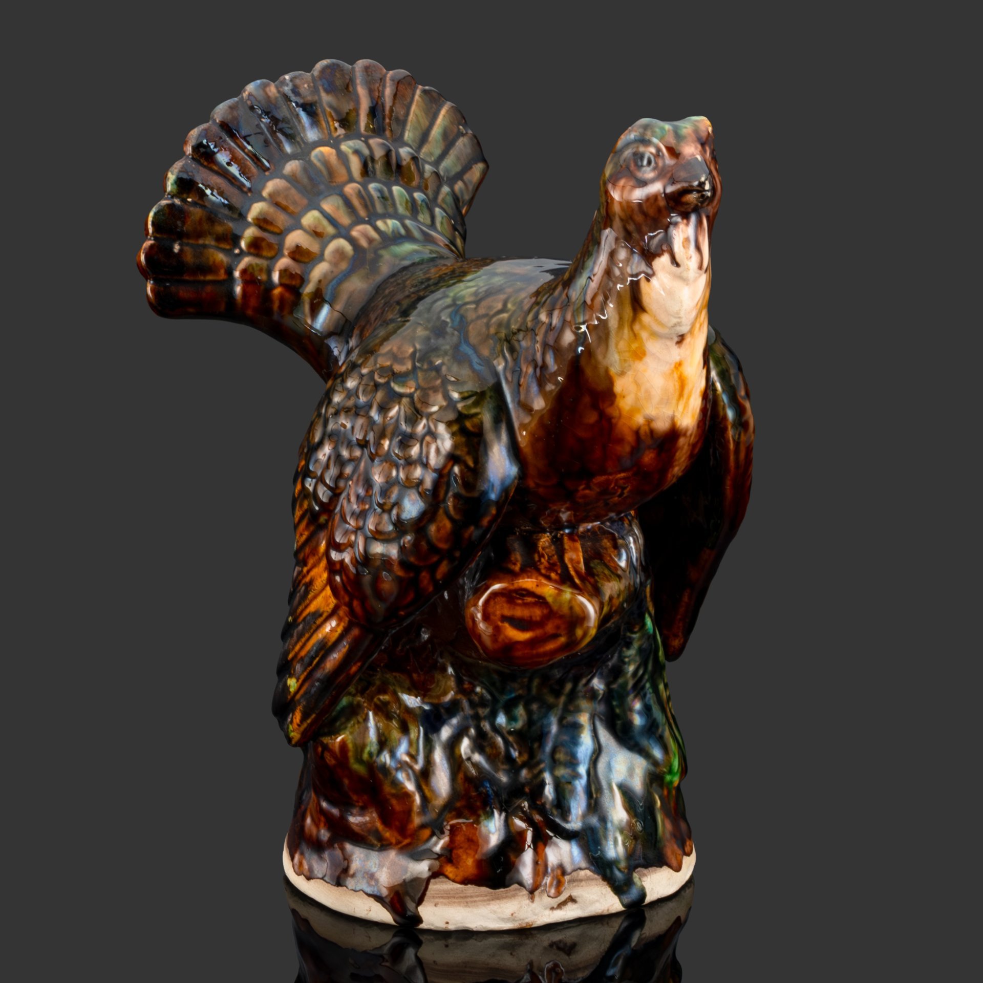 Статуэтка "Глухарь", керамика, поливы, СССР, 1950-1970 гг.