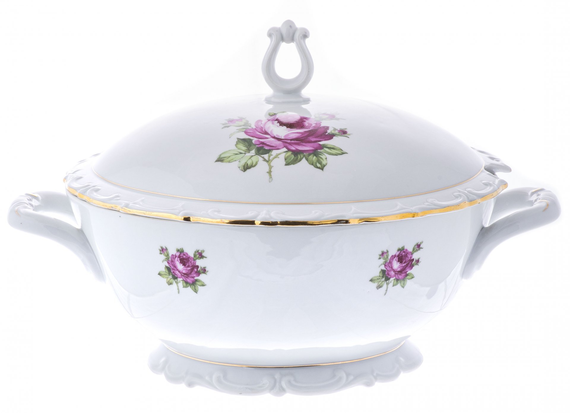 Сервиз столовый с цветочным декором (77 предметов), фарфор, деколь, Royal Crown, Германия, 1970-1990 гг. — фото 30