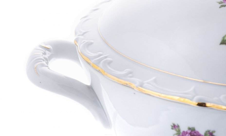 Сервиз столовый с цветочным декором (77 предметов), фарфор, деколь, Royal Crown, Германия, 1970-1990 гг.