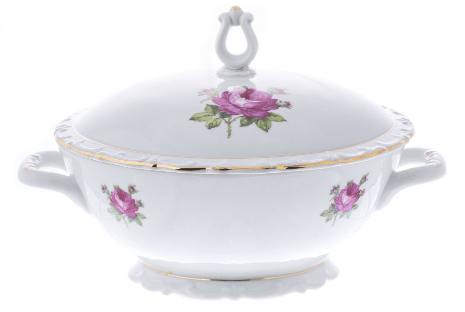 Сервиз столовый с цветочным декором (77 предметов), фарфор, деколь, Royal Crown, Германия, 1970-1990 гг.