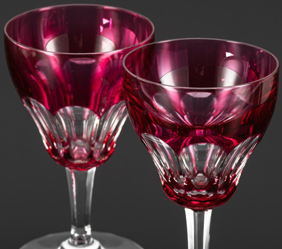 Набор из двух бокалов розового оттенка, Saint Louis (?)