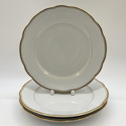 Набор обеденных тарелок на 3 персоны, фарфор, золочение, Colditz (Кольдиц), ГДР, 1960-1990 гг.