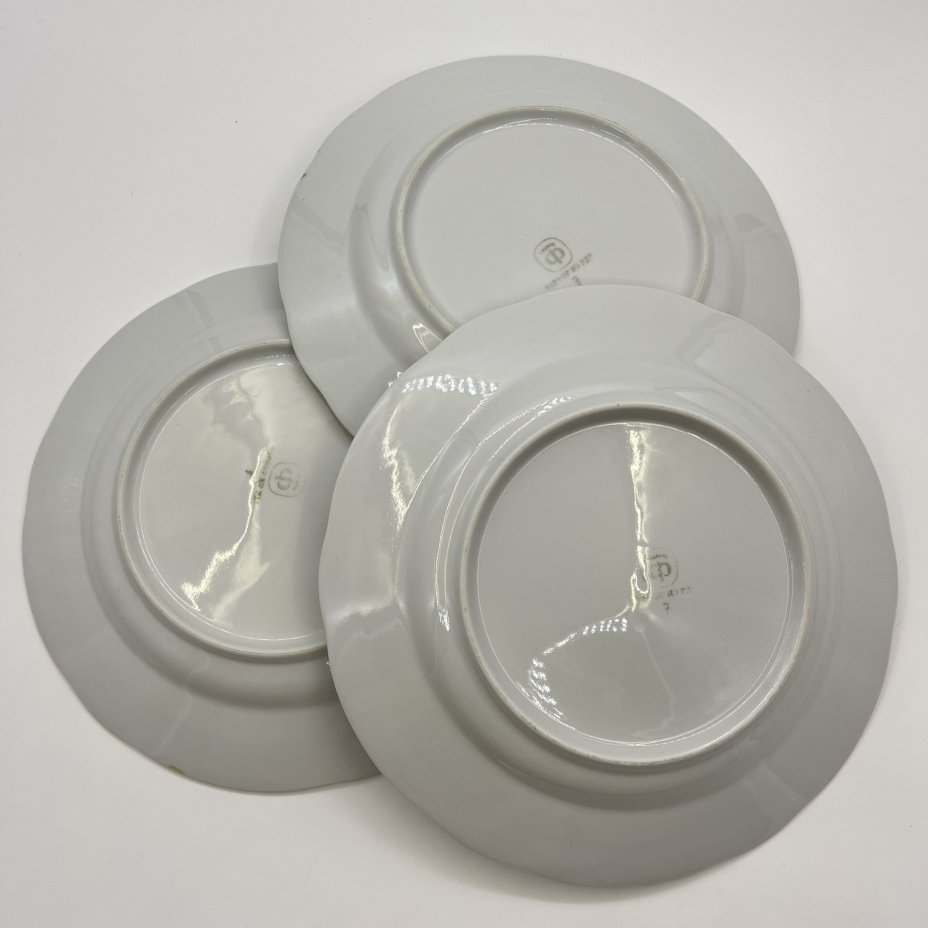 Набор обеденных тарелок на 3 персоны, фарфор, золочение, Colditz (Кольдиц), ГДР, 1960-1990 гг.