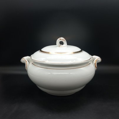 Супница с фигурными ручками, Конаковский фаянсовый завод им. М.И. Калинина (ЗиК Конаково)