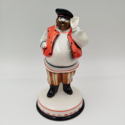 Статуэтка "Купец, подкручивающий ус" (название условное), автор росписи П. Филиппова, Арт-модерн керамика, фаянс, роспись, Российская Федерация, 1991-2010 гг.