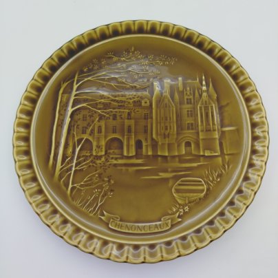 Декоративная тарелка из серии "Замки Франции"  (Chenonceaux), Gien, керамика, глазурь, Франция, 1960-1971 гг.