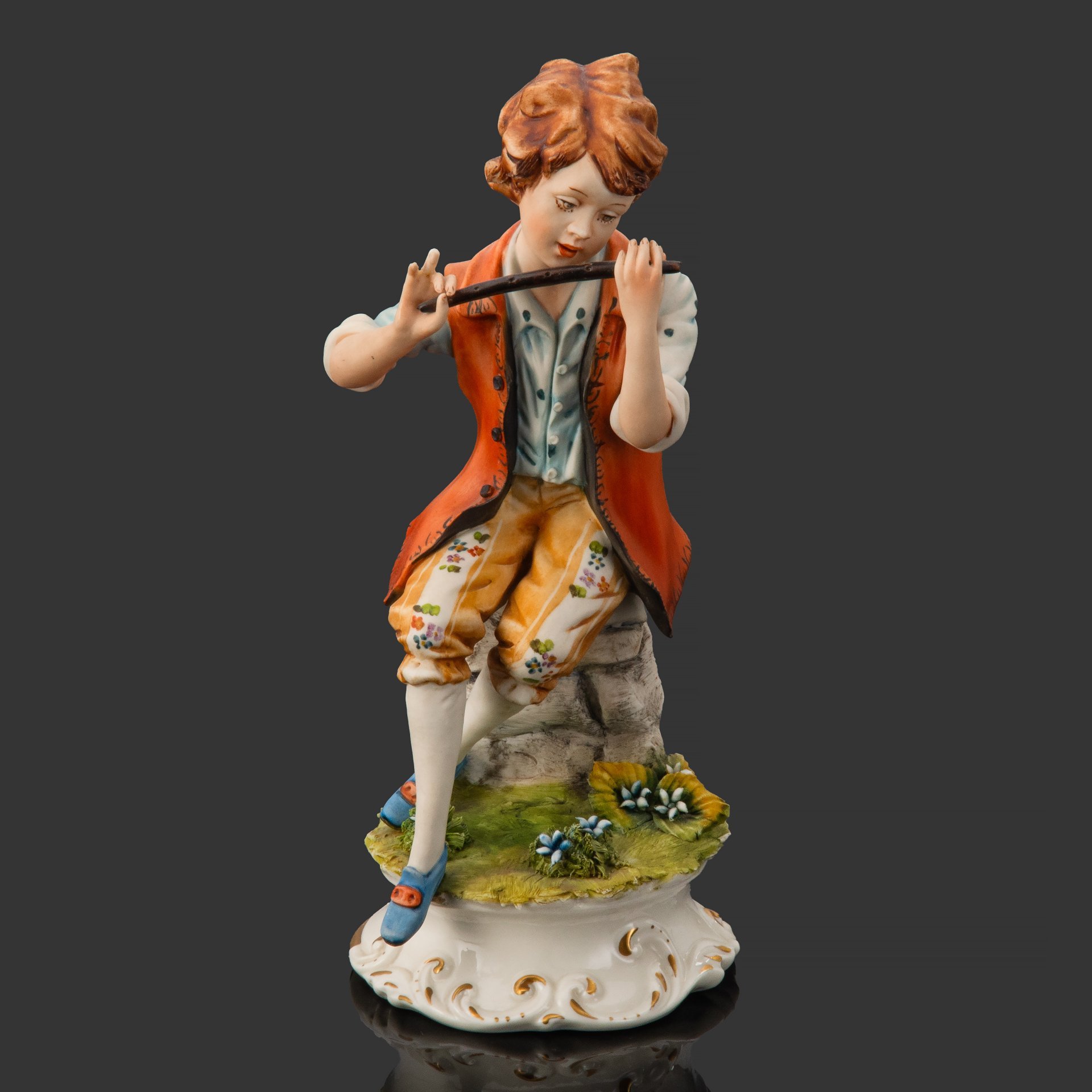 Статуэтка "Юноша с дудочкой", Zanelli, бисквит, Capodimonte (Каподимонте), Италия, 1970-1990 гг.