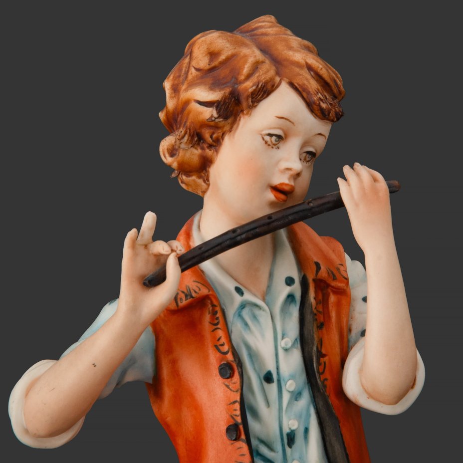 Статуэтка "Юноша с дудочкой", Zanelli, бисквит, Capodimonte (Каподимонте), Италия, 1970-1990 гг.