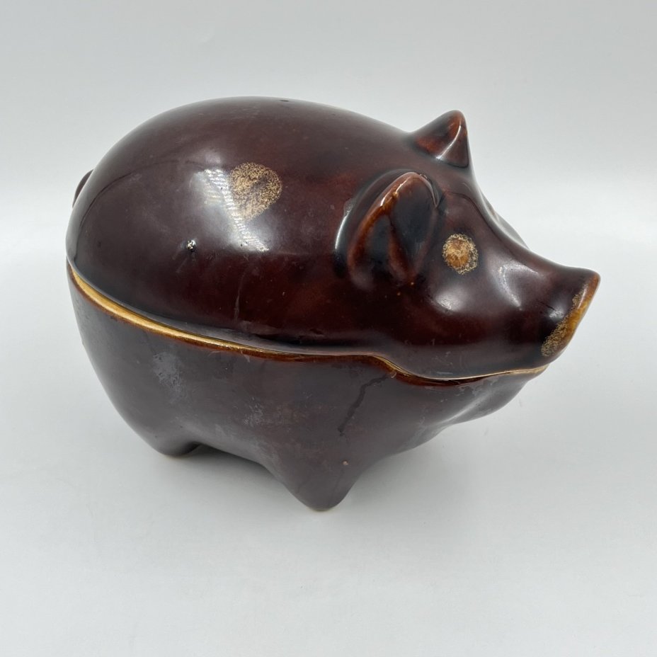 Горшочек для запекания "Свинья", керамика, глазурь, СССР, 1980-1990 гг.