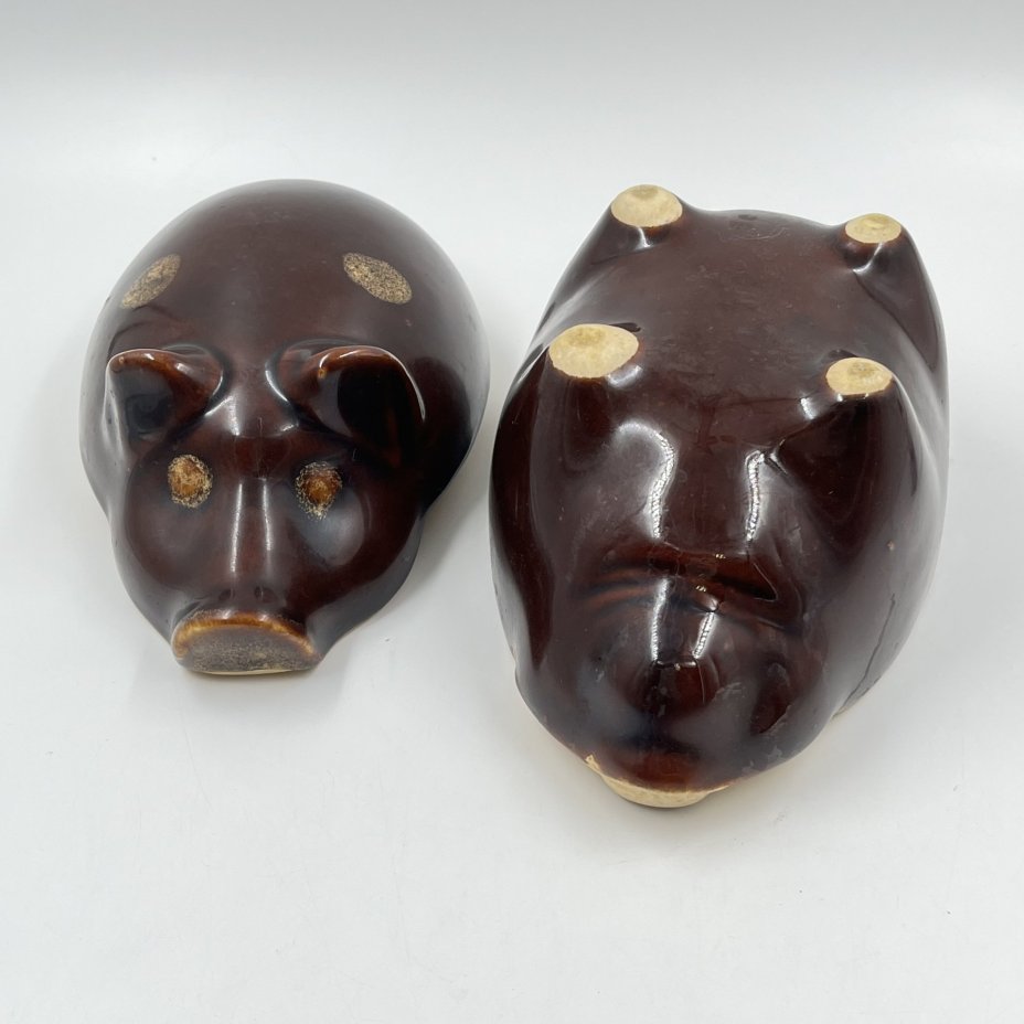 Горшочек для запекания "Свинья", керамика, глазурь, СССР, 1980-1990 гг.