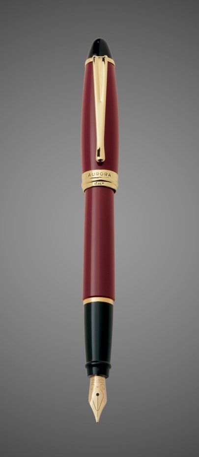 Перьевая ручка Aurora Ipsilon Resin, Bordeaux GT, перо - М, в подарочной коробке, Лаки и смолы: лак, позолота, позолота, смола