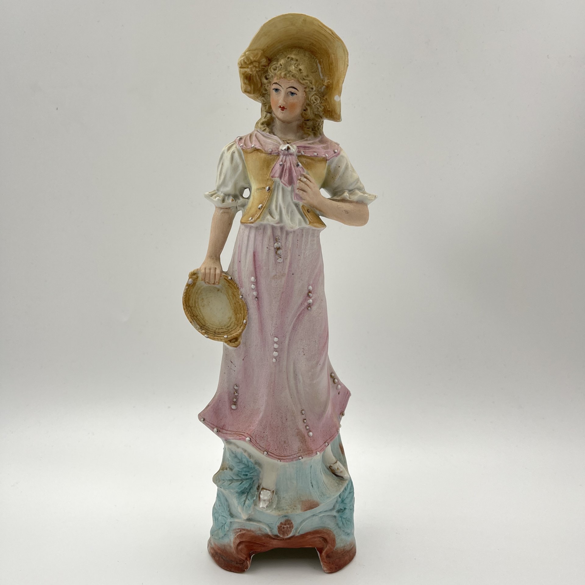 Статуэтка "Дама в розовом", бисквит, роспись, Samson, Edmé et Cie, Франция, 1940-1969 гг.