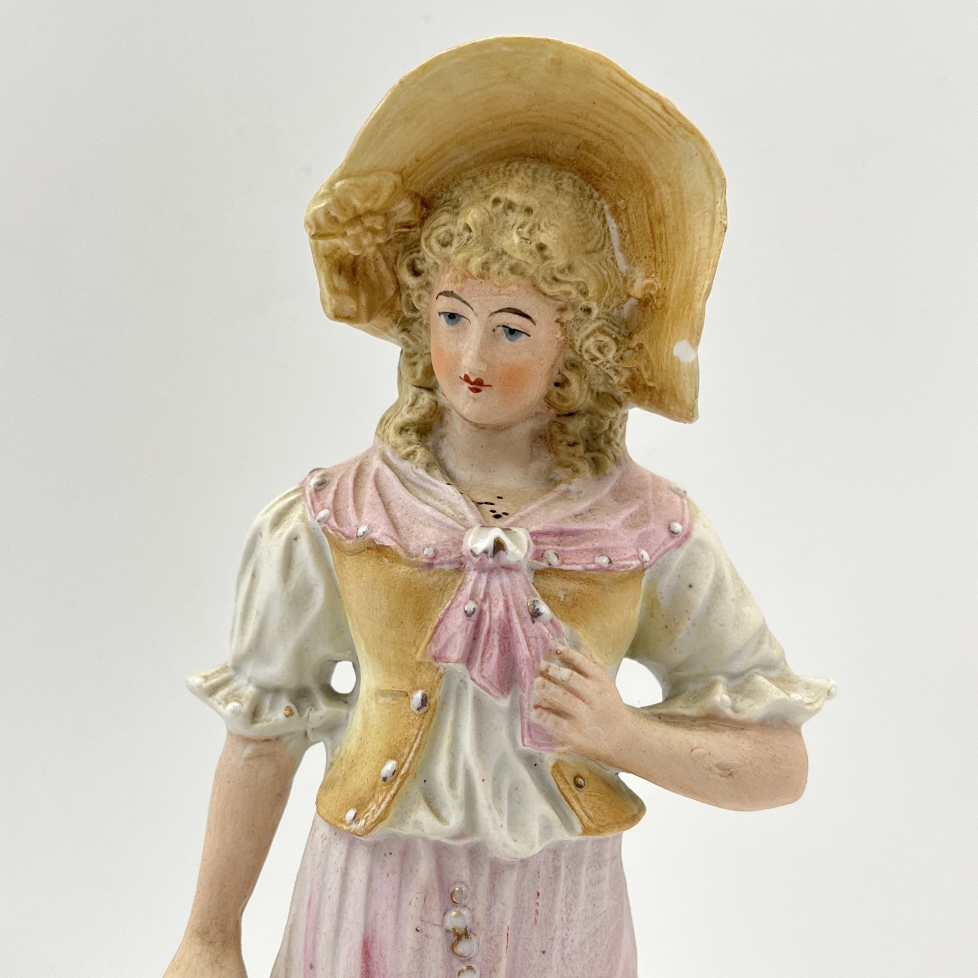 Статуэтка "Дама в розовом", бисквит, роспись, Samson, Edmé et Cie, Франция, 1940-1969 гг.