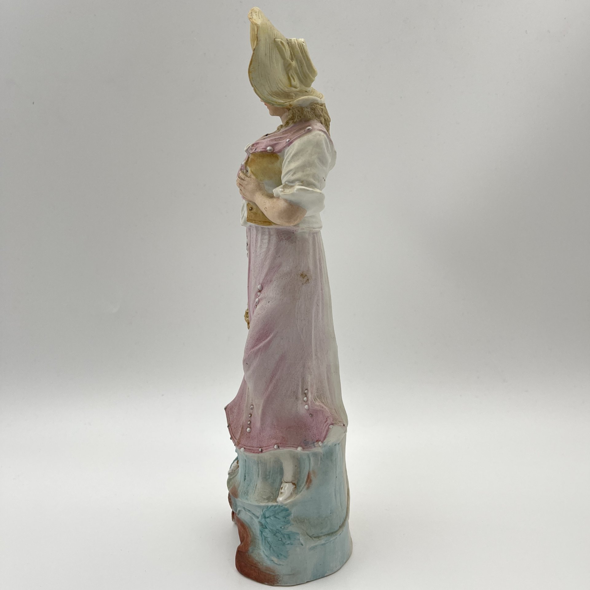 Статуэтка "Дама в розовом", бисквит, роспись, Samson, Edmé et Cie, Франция, 1940-1969 гг.