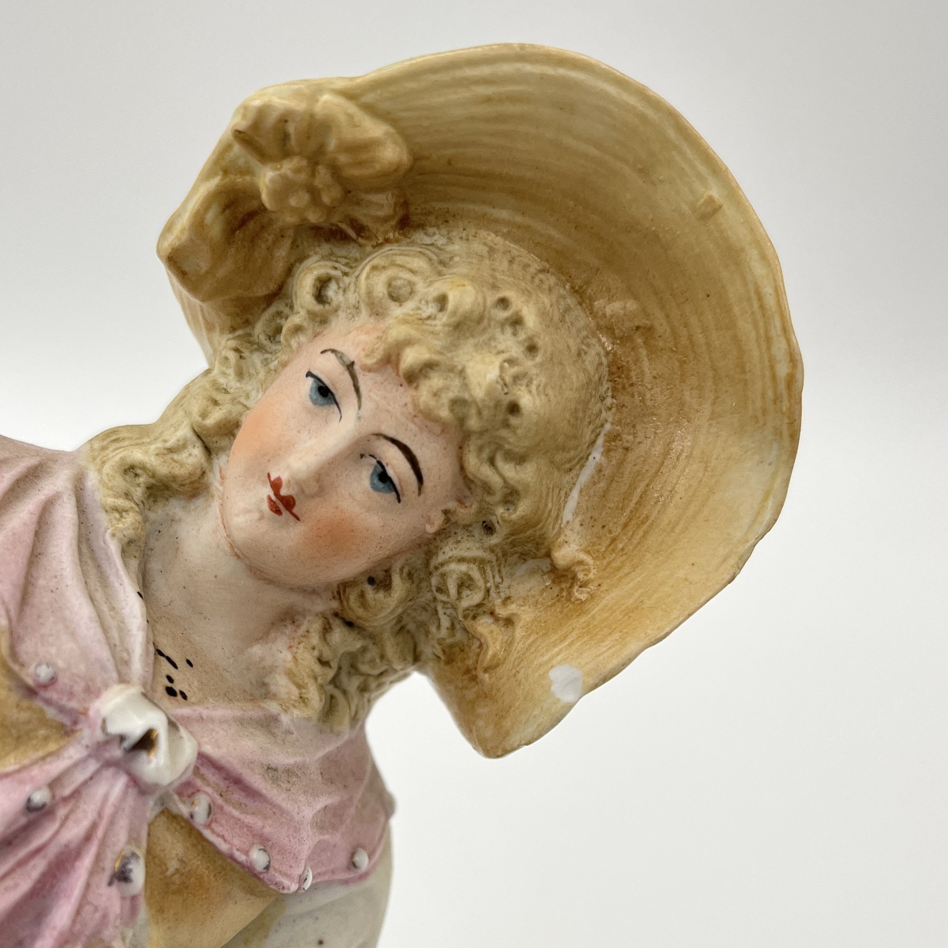 Статуэтка "Дама в розовом", бисквит, роспись, Samson, Edmé et Cie, Франция, 1940-1969 гг.