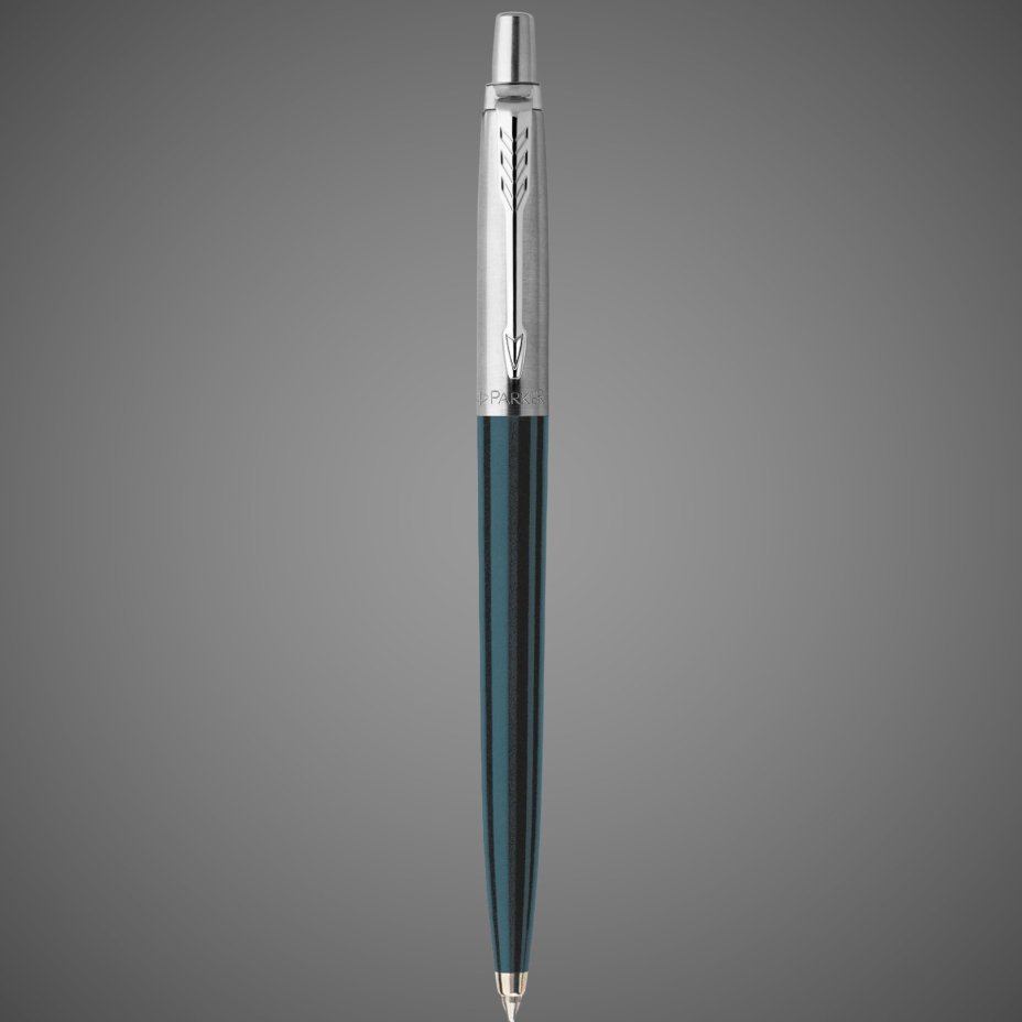 Набор в блистере: Ручка гелевая "Parker Jotter Black" + 5 гелевых стержней. толщина линии М в блистере., Металлы: латунь, нержавеющая сталь, пластик
