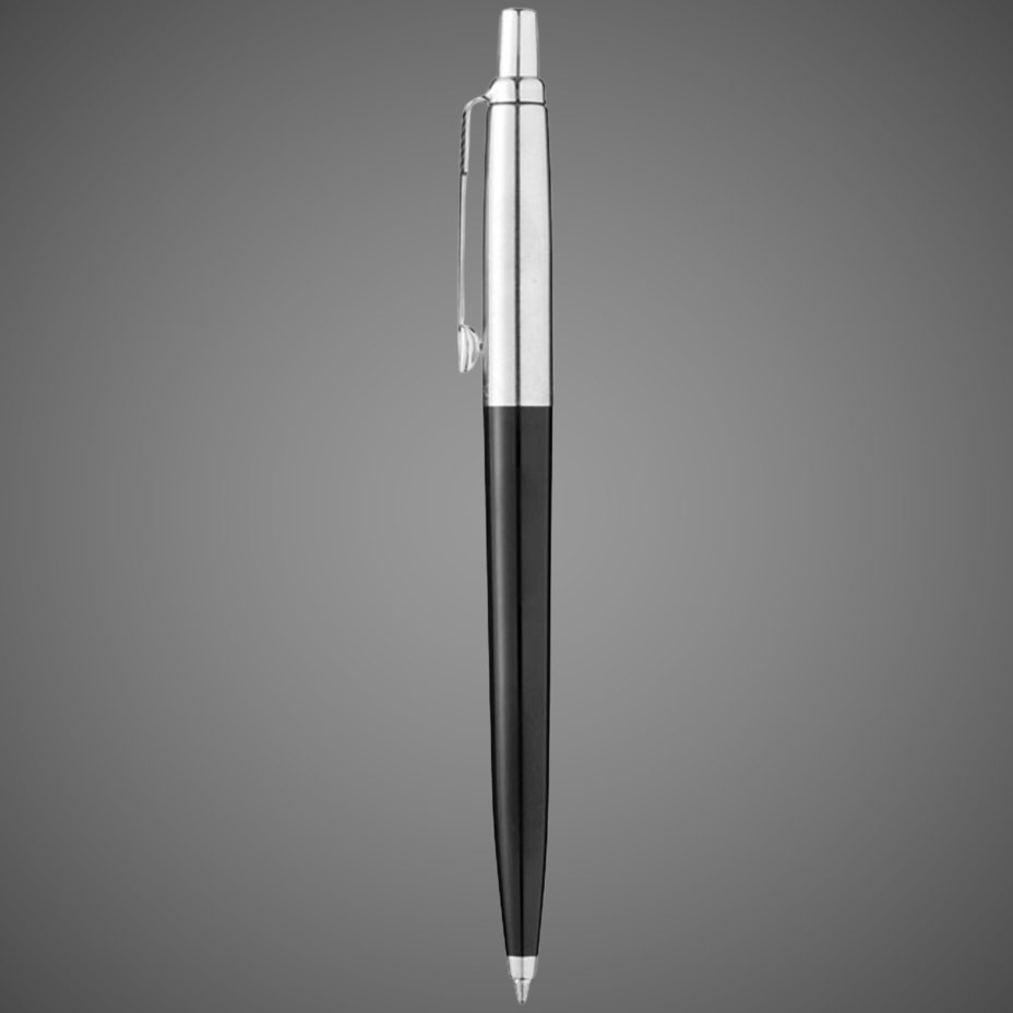 Набор в блистере: Ручка гелевая "Parker Jotter Black" + 5 гелевых стержней. толщина линии М в блистере., Металлы: латунь, нержавеющая сталь, пластик