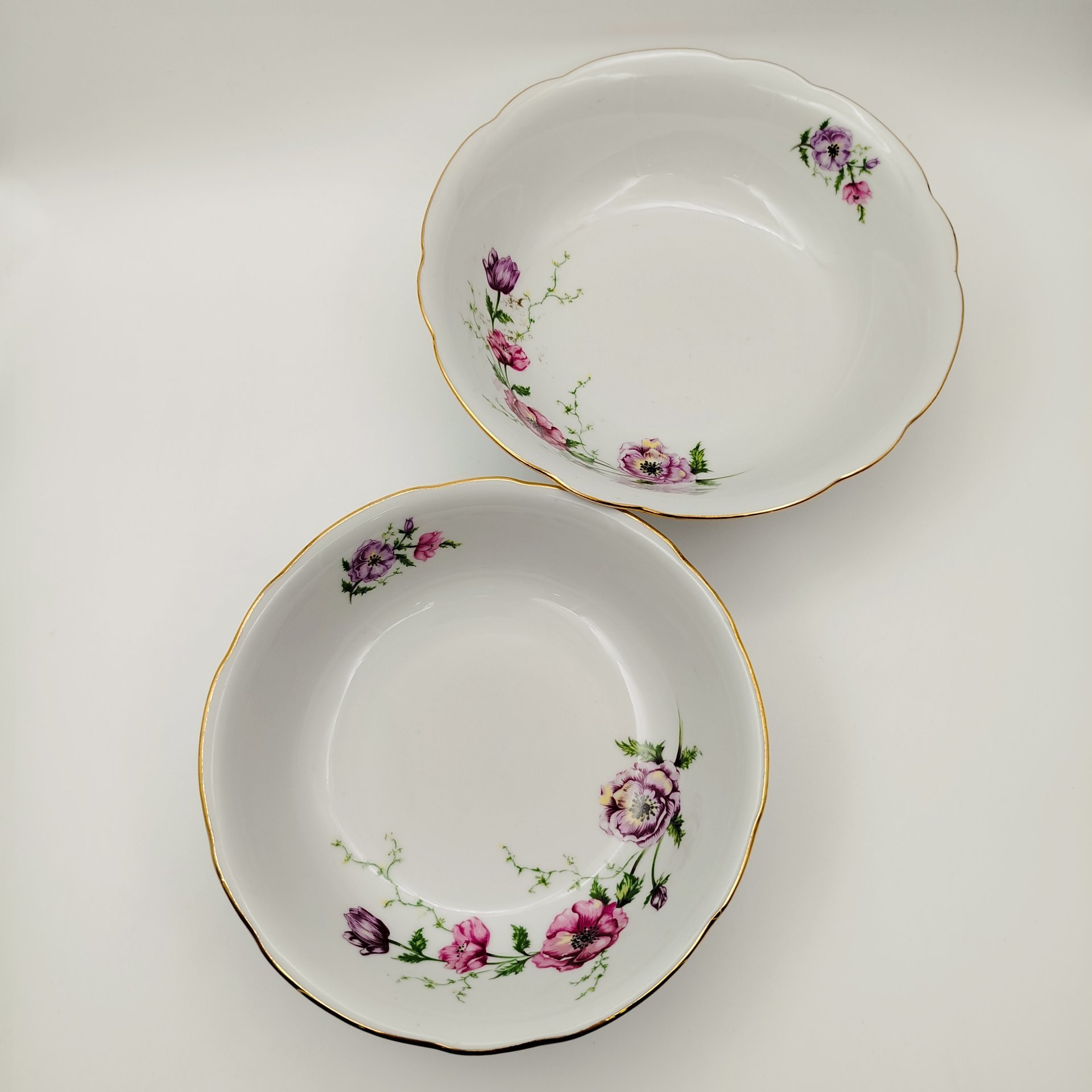 Набор из 2-х салатников с цветочным декором, "Gebrüder Benedikt"